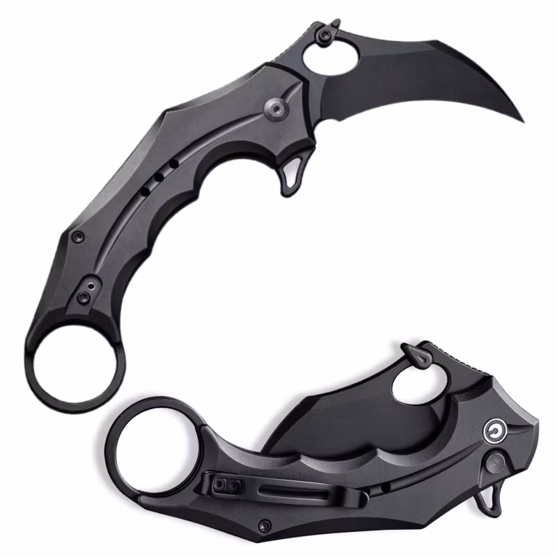 CIVIVI Incisor II Black fällkniv med böjt svart blad och svart aluminiumhandtag