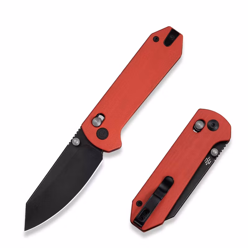 CIVIVI Yonder fällkniv med rött G10-handtag och svart spey point-blad