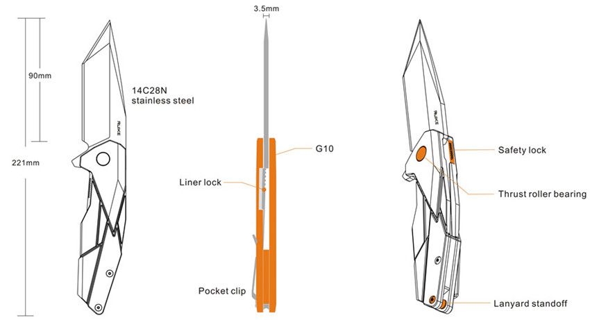 Ruike P138 Desert Tanto Fällkniv
