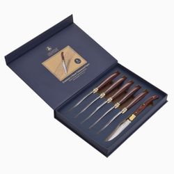 Laguiole Heritage Grillknivar 6-pack - Pakkaträ & Mässingbolster