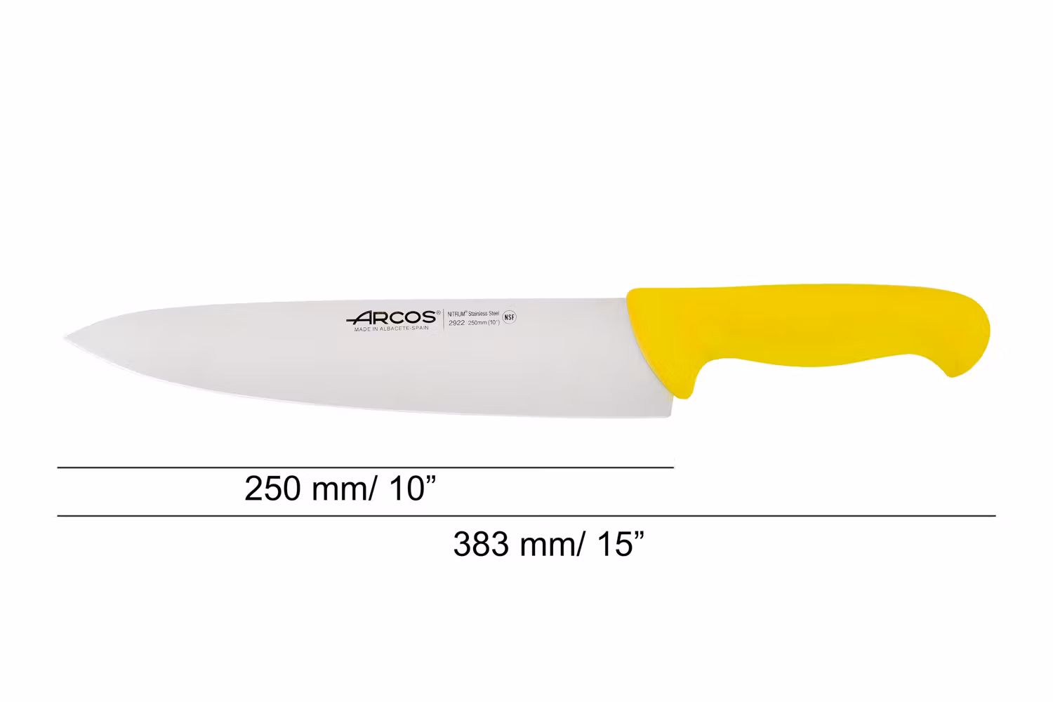Arcos 2900 Kockkniv 25 cm Gul HACCP-godkänd