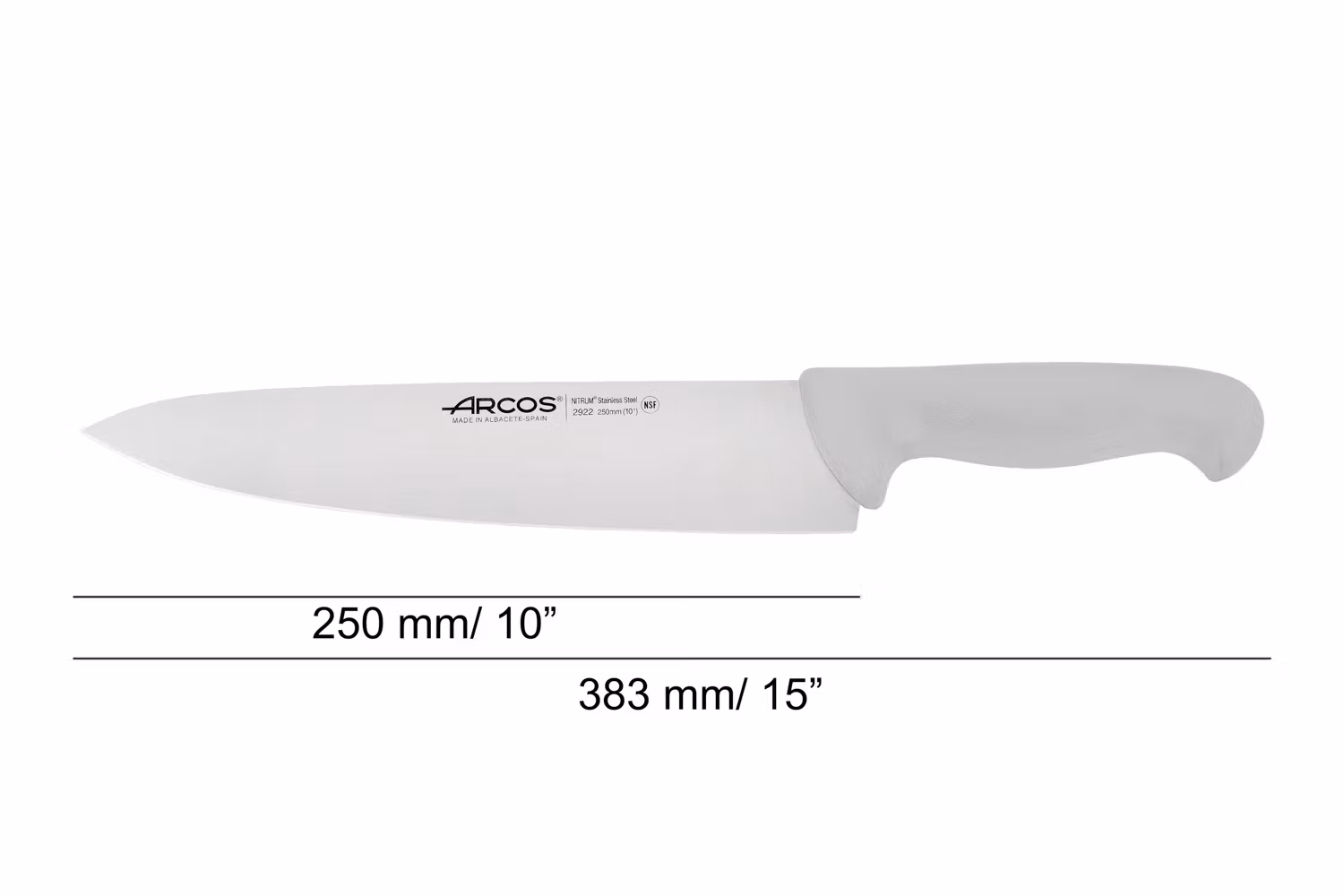 Arcos 2900 Kockkniv 25 cm Vit HACCP-godkänd