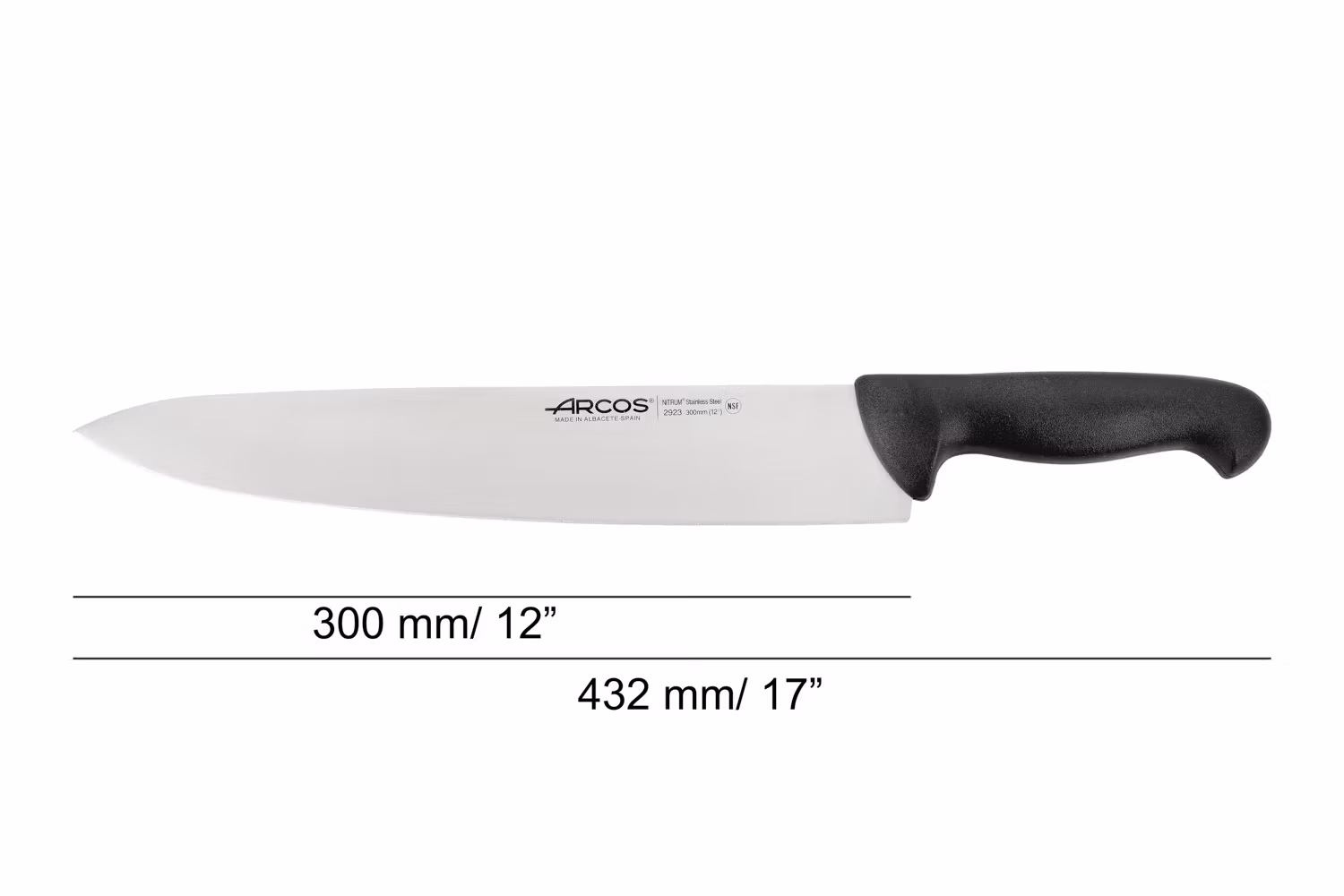 Arcos 2900 Kockkniv 30 cm Svart