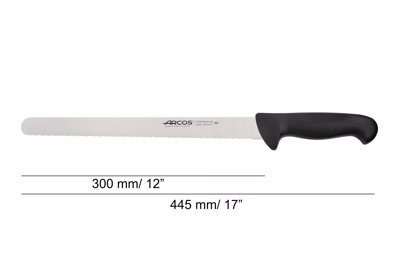 Arcos 2900 Konditorkniv/Brödkniv 30 cm Svart