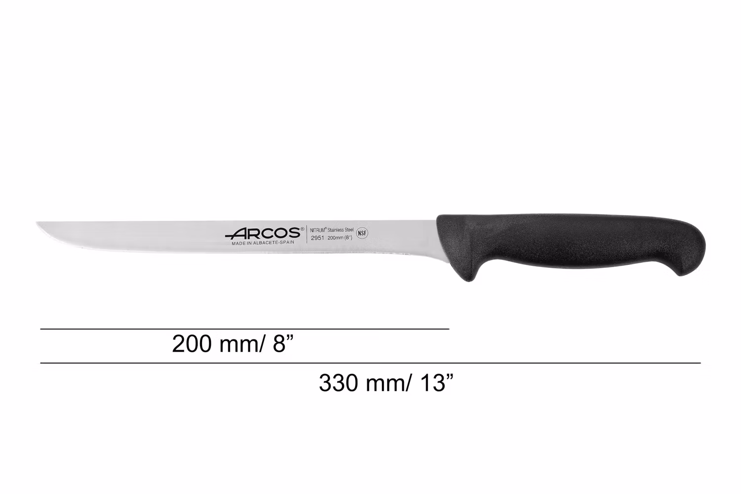 Arcos 2900 Filekniv 20 cm Svart
