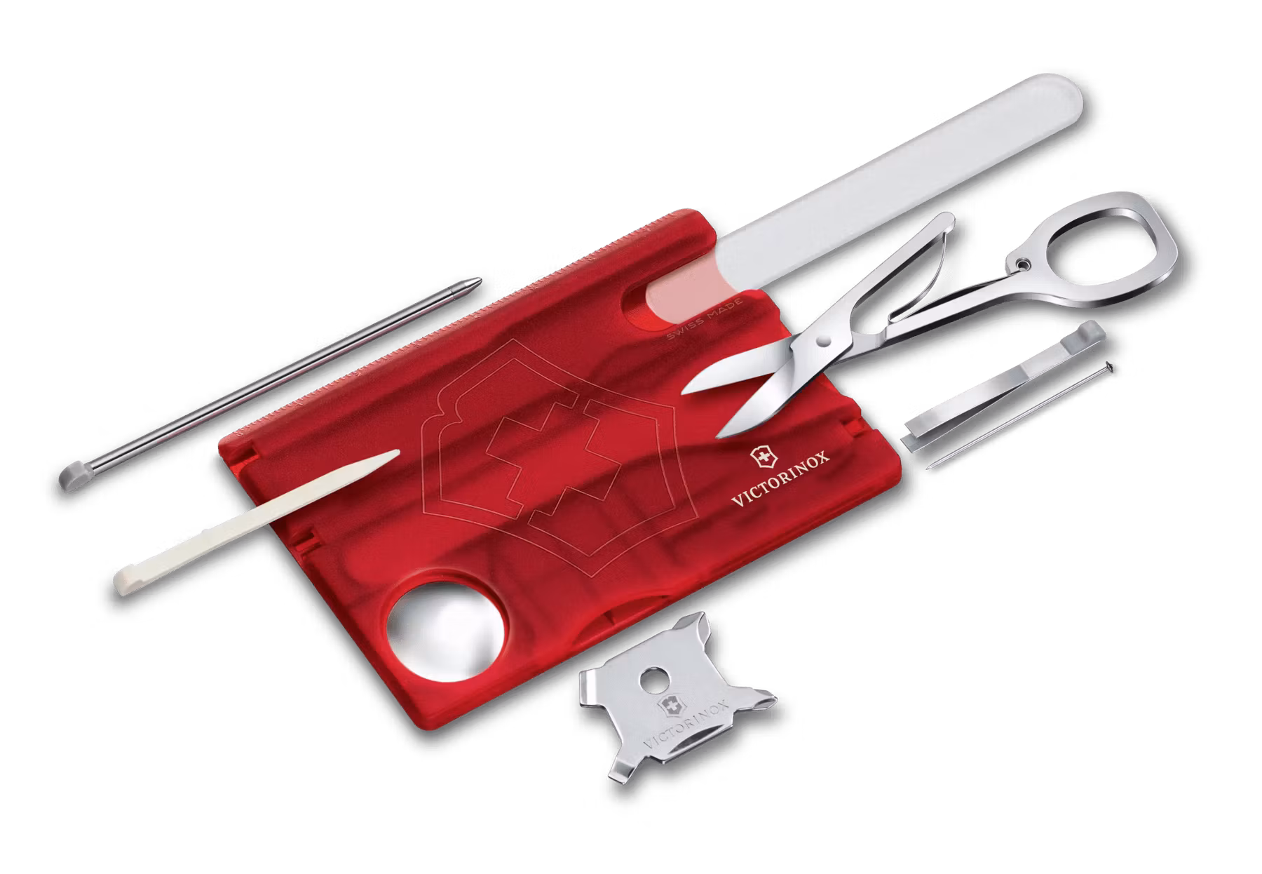 Victorinox SwissCard Nailcare Röd Transparent