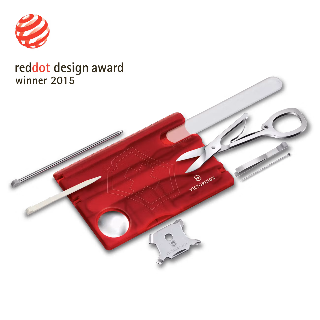 Victorinox SwissCard Nailcare Röd Transparent