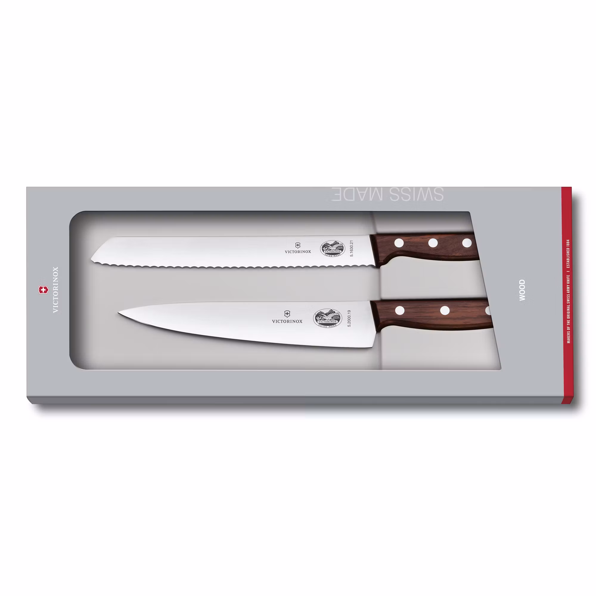 Victorinox Wood Knivset Kockkniv & Brödkniv