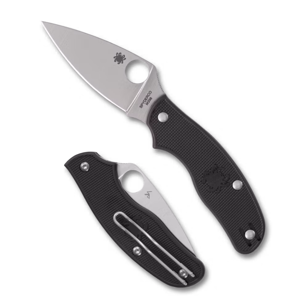 Spyderco Metropolitan lätt fällkniv med svart FRN-handtag och bladformat blad med runt hål