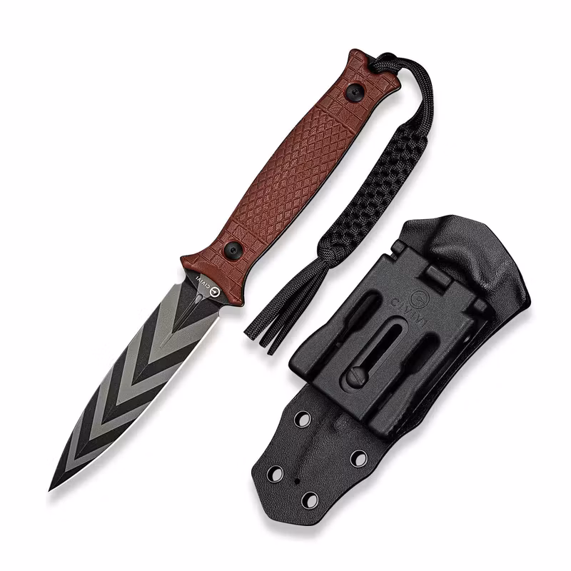 CIVIVI Perfrico Burgundy kniv med fast blad och vinrött G10-handtag