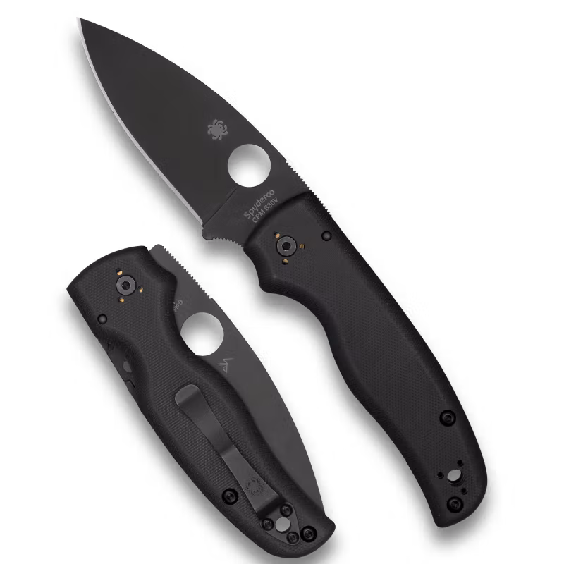 Spyderco Shaman Black Blade fällkniv med svart DLC-belagt blad och svart G10-handtag