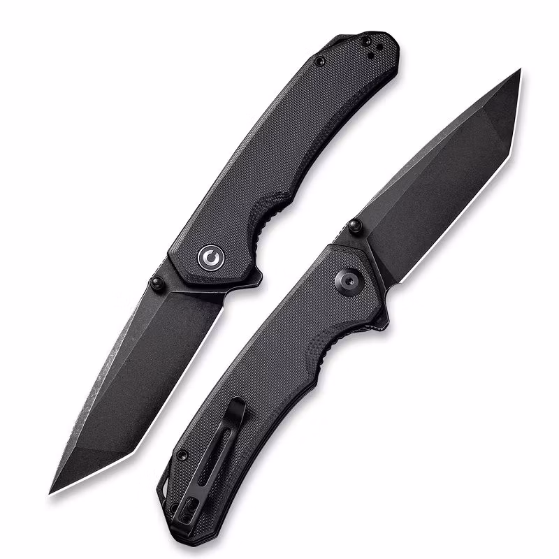 CIVIVI Brazen Black fällkniv med svart tantoblad i D2 och svart G10-handtag