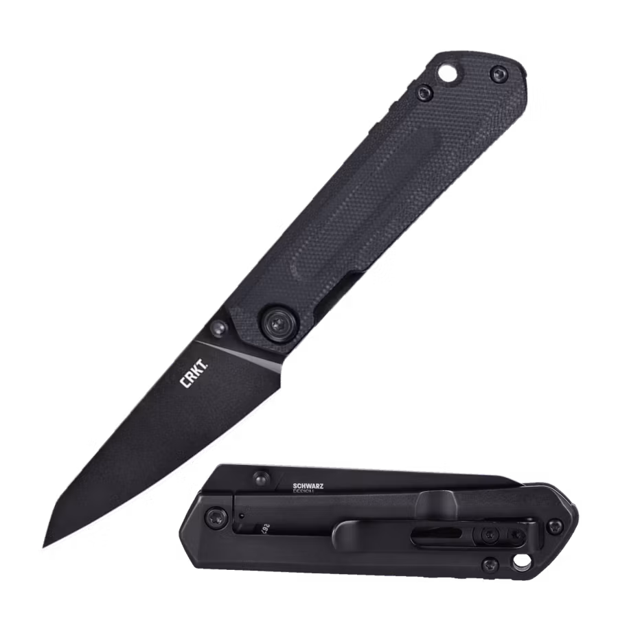 CRKT Straight fällkniv med svart wharncliffeblad och svart G10-handtag