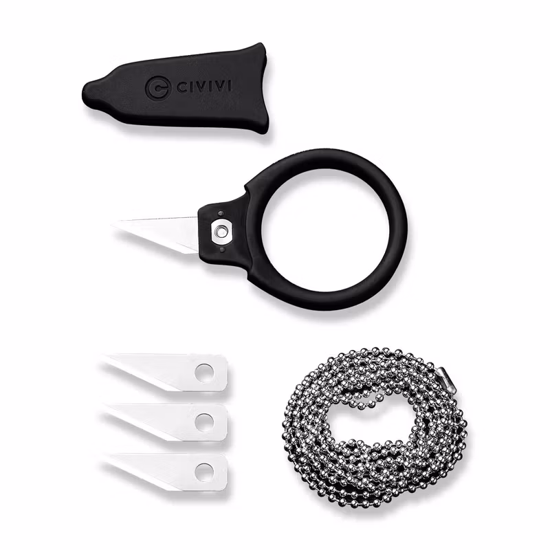 CIVIVI Quick Snip paketöppnare med ringformat handtag och litet utbytbart blad