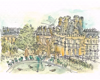 Sitting in a park of Paris - Frenche