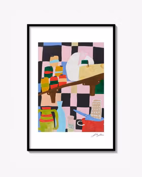 rosa skafferi - print