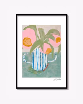 Randig kruka - print