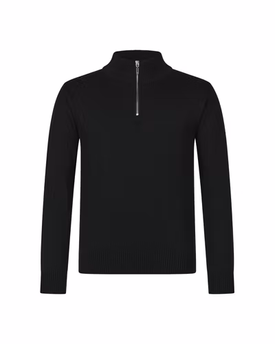 Trolle Merinoulltröja med halv dragkedja Unisex - Svart