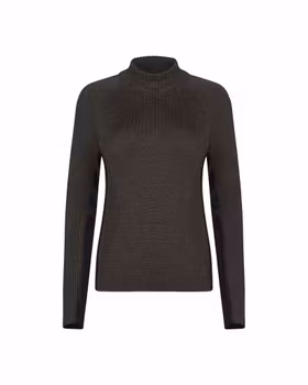 Trolle Teknisk Merinoulltröja med Halv Dragkedja Dam - Terra/Svart