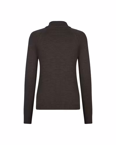 Trolle Teknisk Merinoulltröja med Halv Dragkedja Dam - Terra/Svart