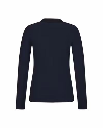 Trolle Piké Långärmad Dragkedja Dampolo - Marinblå/Terra