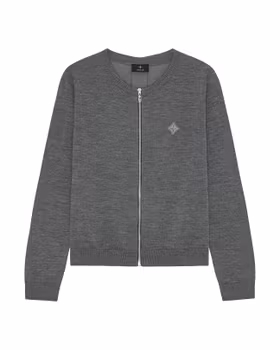 Tech Wool Hel Dragkedja - Grå/Grå