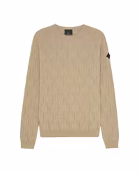 Blekt T-shirt i ull och kashmir - Sand