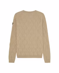 Blekt T-shirt i ull och kashmir - Sand