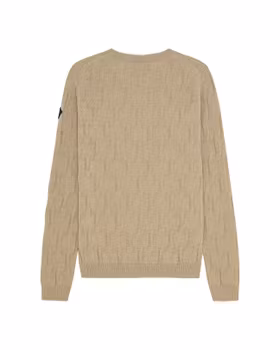 Blekt T-shirt i ull och kashmir - Sand