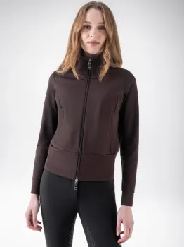 Equiline Mörkbrun Tach-Fleece Tröja med Strass