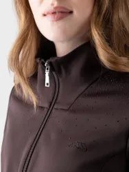Equiline Mörkbrun Tach-Fleece Tröja med Strass
