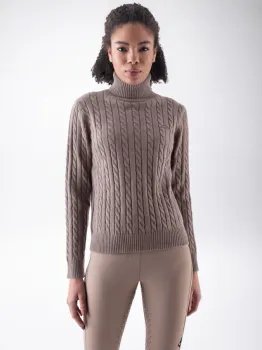 Equiline Greige Stickad Polotröja