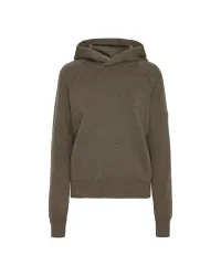 Trolle Loose Fit Extra Fine Merino Hoodie Olivgrön