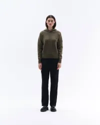 Trolle Loose Fit Extra Fine Merino Hoodie Olivgrön