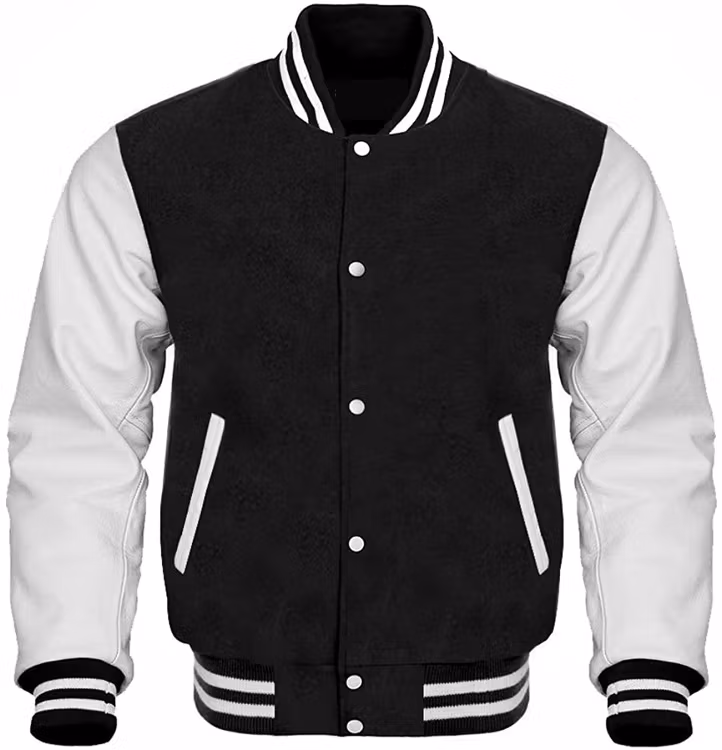 Outlet, Baseballjacka Skinn, Svart/Vit.
