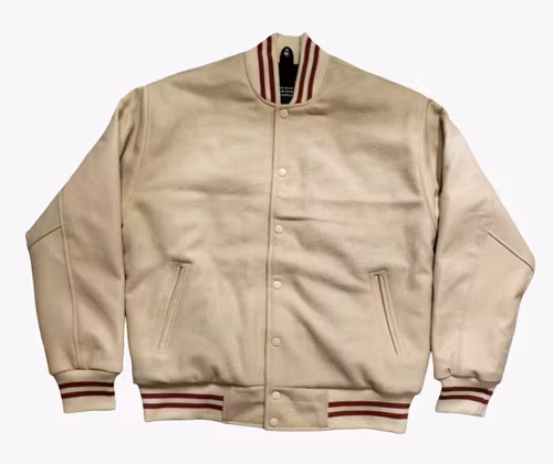 Nyhet! Baseballjacka Skinn, Bone Red