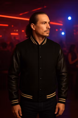 Nyhet! Baseballjacka Skinn, All Black Gold