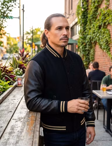 Nice price! Baseballjacka Skinn, All Black Gold