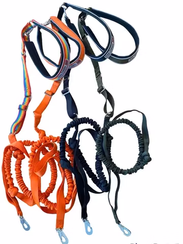Huken Multi strikkline/tur/joggeline orange/Regnbue