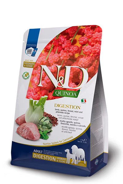 Farmina N&D Dog Quinoa Digestion Lamb & Fennel Adult Medium & Maxi 7 Kg