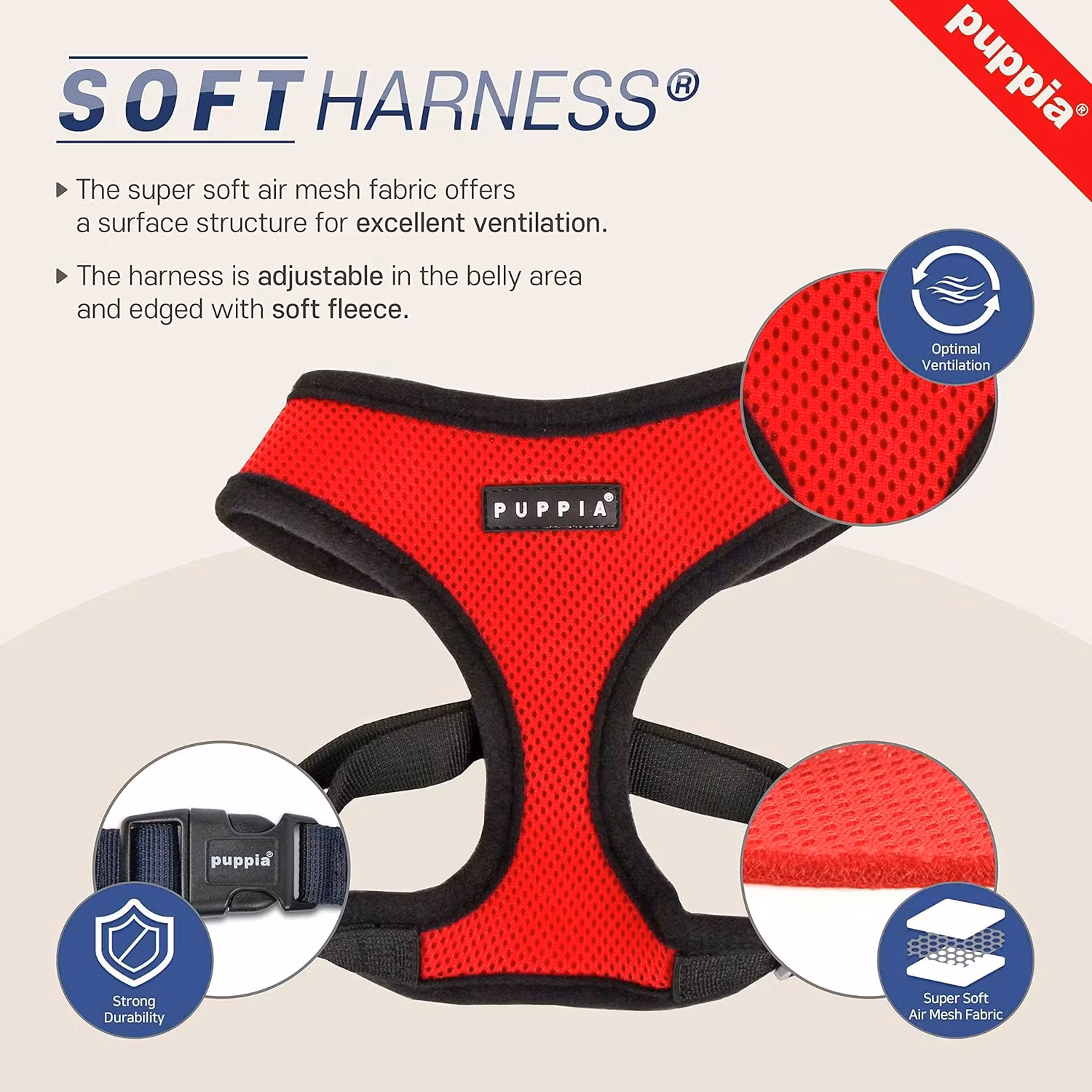 Puppia Soft Harness A Lilla / Purple
