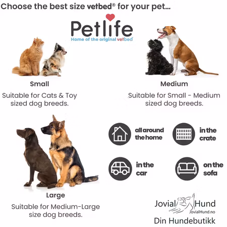 VetBed 100x150cm Lysegrå (Grønn bakside), Petlife Original