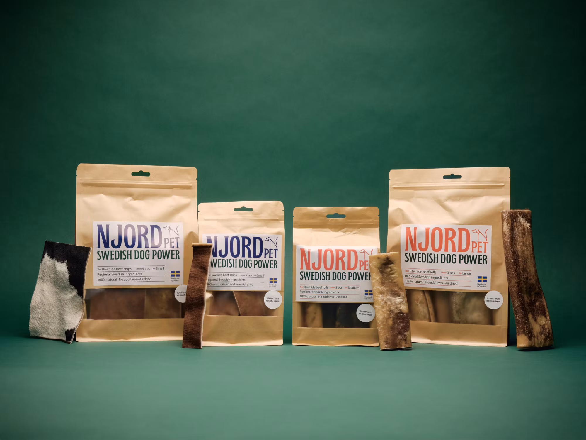 Njord Storfe-strimler mini 15 x 1 cm 8stk