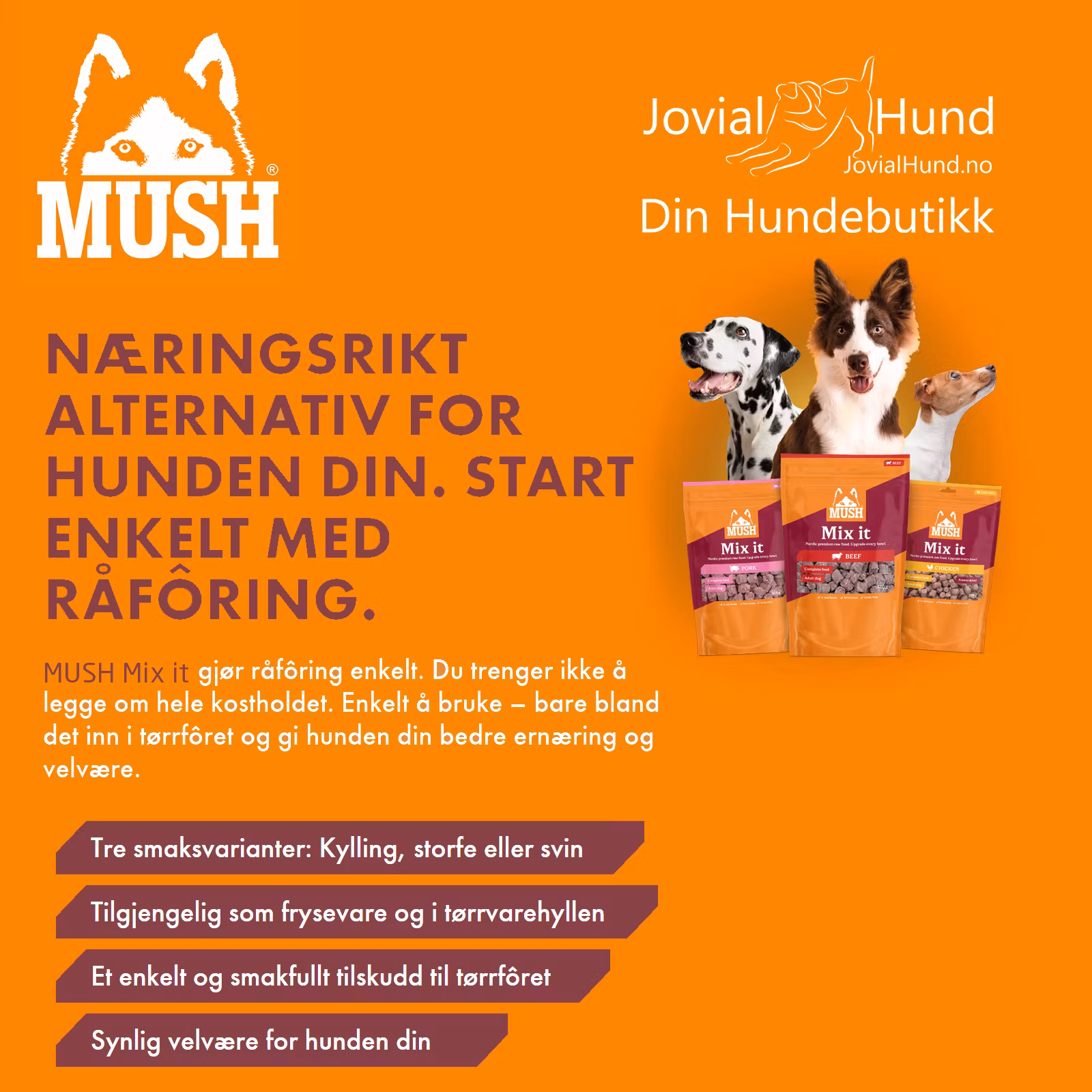 MUSH Mix it – Freeze-Dried Svin 200g