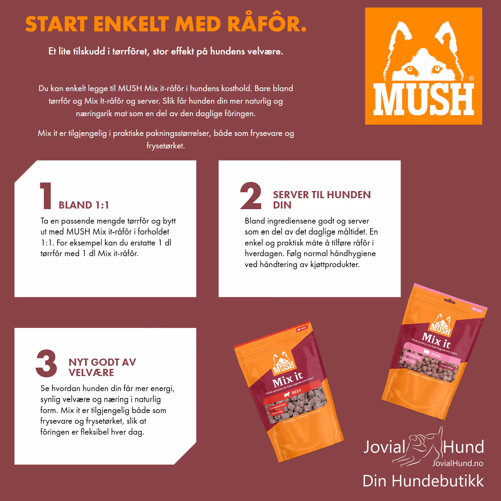 MUSH Mix it – Freeze-Dried Svin 200g
