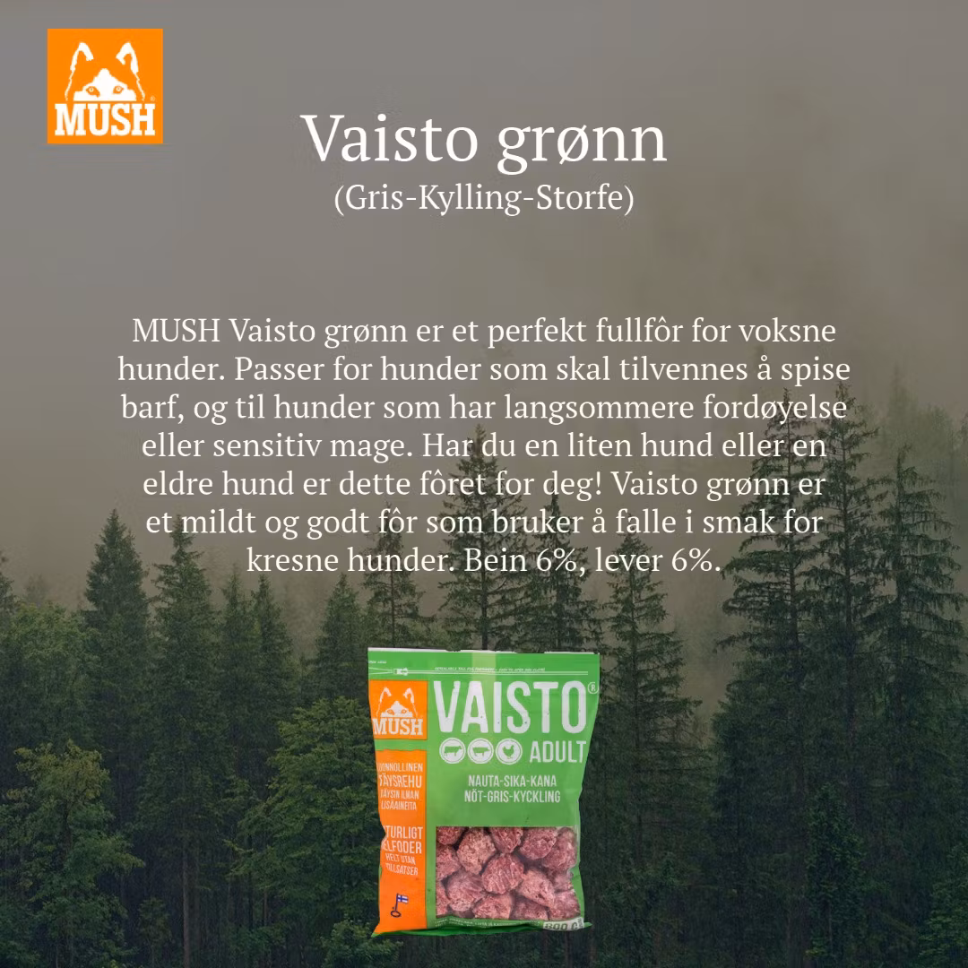 MUSH Everyday Grønn Storfe-Gris-Kylling - Green