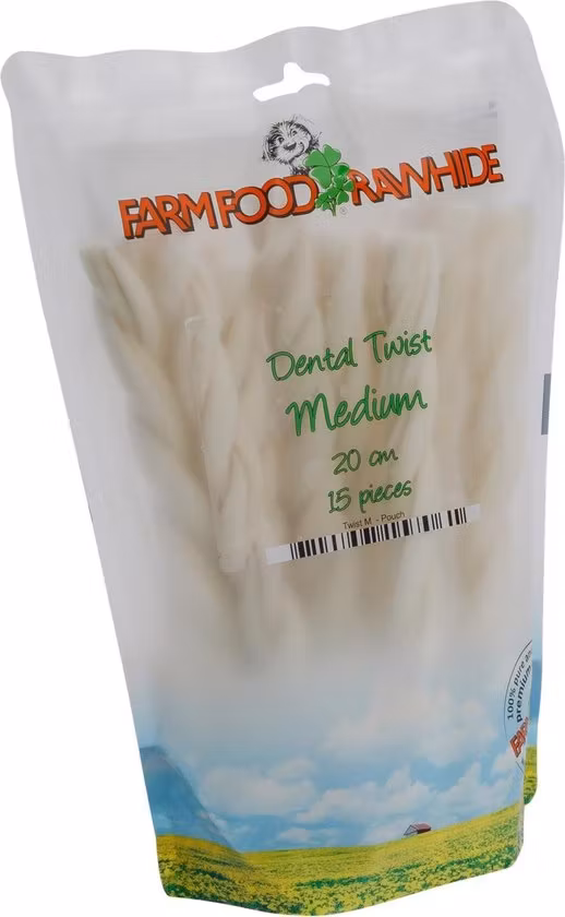 Farm Food Rawhide Dental Twist M 20 cm 15stk pose
