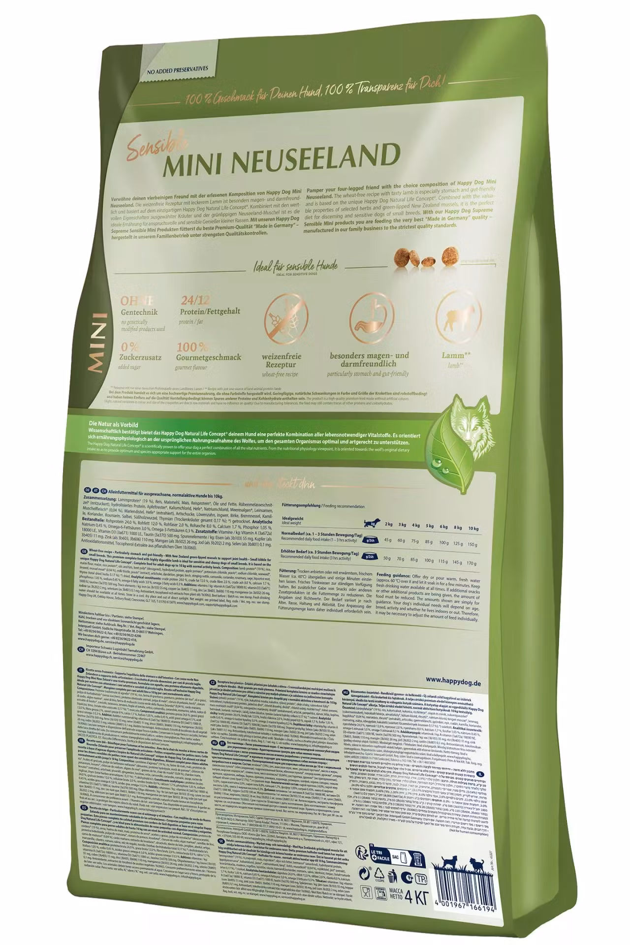 Happy Dog Sensible Mini Neuseeland 10Kg m/Lam