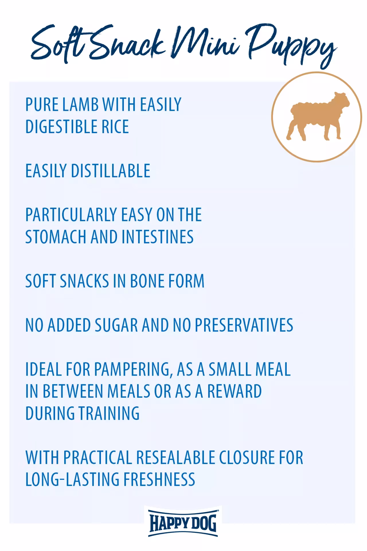 Happy Dog Soft Snack Mini Puppy (Lam) 100g