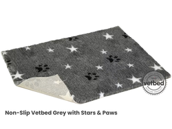 VetBed 100x150cm Nonslip Grå Stars and Paws, Petlife Original